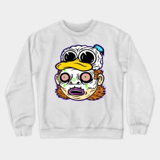 Duck Hat Skull Paint Mullet Dude Crewneck Sweatshirt